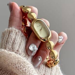 Factory direct sales scottie9731B Poetry Gaowei Golden Women's Watch Temperament Oval Watch Bracelet Women