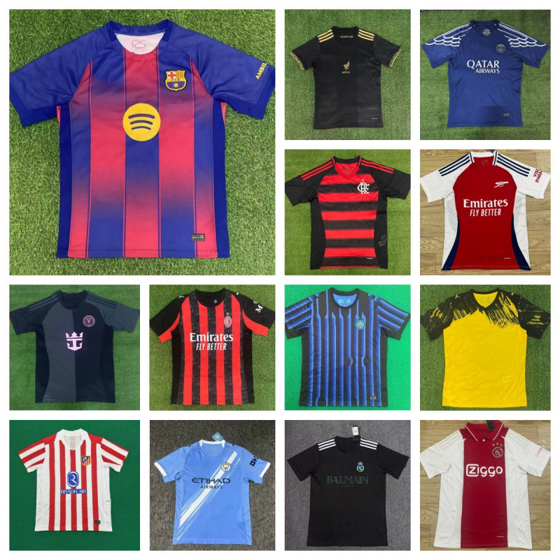 새로운 클럽 축구 유니폼 Flamengo Paris Bayern Santos 스포츠 티셔츠 의류 국경 간 배송 인쇄