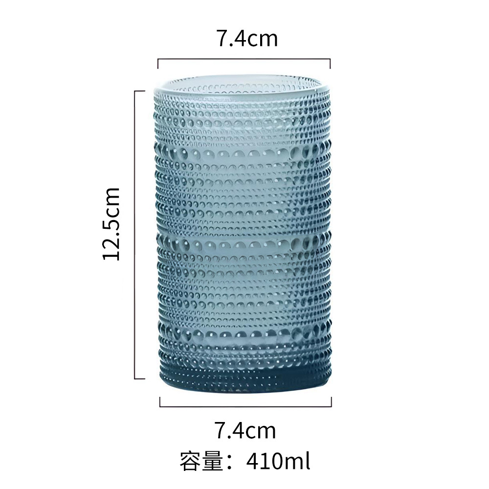 Taza alta de cuentas azules