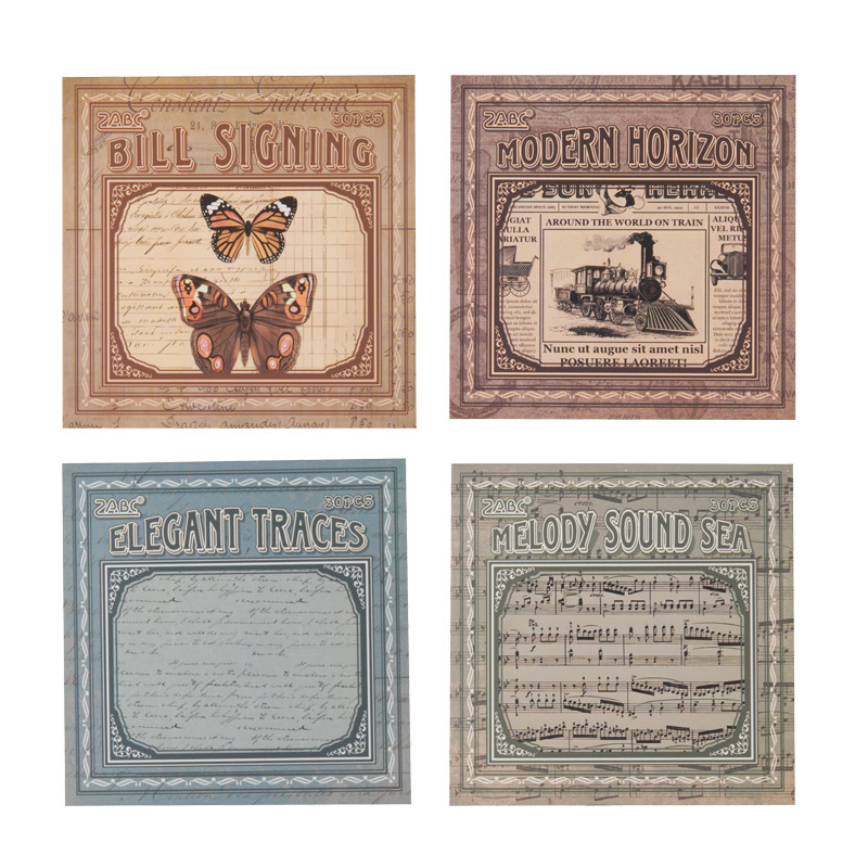 Libro de estilo europeo Rima Retro Material de cuenta manual Papel de bricolaje Material de decoración de paisajismo Material de cuenta manual de mensaje no pegajoso