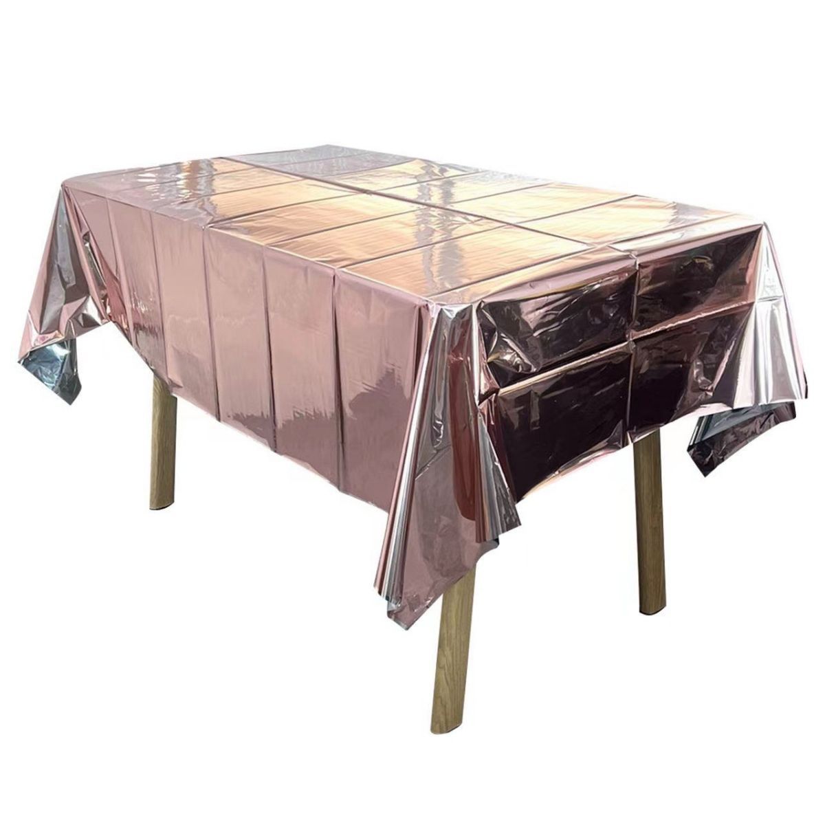 Película de aluminio desechable mantel oro rosa monocromática luz PET color sólido papel de aluminio mantel decoración del partido suministros al por mayor