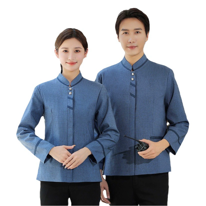 Отель Очиститель гостиничного номера Рабочая одежда с длинным рукавом Женская недвижимость Больница Торговый центр Очиститель Тетушка ПА Осенняя и зимняя одежда