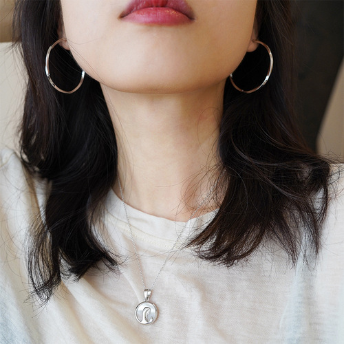 Silver Hoop Earrings with Large Ears, Personality-Designed, Grand, Exaggerated, Elegant, Earring Rings, New Trend in 