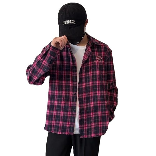 2024 Letter Long Sleeve Shirt Japanese Hong Kong Style Ins Loose Shirt For Men Summer Trendy Versatile Casual Outerwear