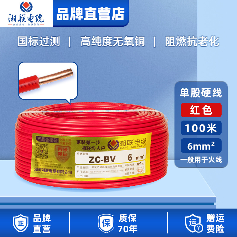 電線家庭用純銅 zc-bv 難燃性国家標準単芯銅線 1.5 2.5 4 6 10 平方シース線