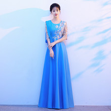 大合唱服演出服女长裙新款成人合唱团舞台服装主持朗诵表演晚礼服