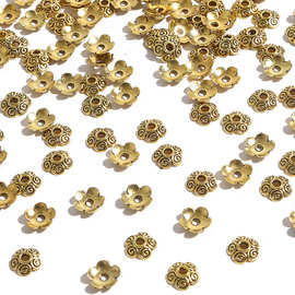 古金色合金镂空花托隔珠花帽珠托帽 古风DIY步摇发簪发冠饰品配件