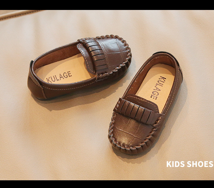 Korean version of casual bean 2022 autumn new boys' small leather shoes, one foot single shoe, children's shoes_voghion.com