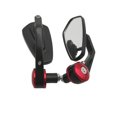 Motorcycle rearview mirror handlebar folding mirror handle cover - jb-6027-red-white-glass