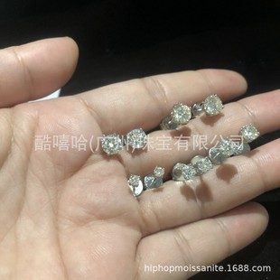 925 sterling silver earrings women's fashion four-claw earrings 3mm-6.5mm moissanite earrings spot wholesale