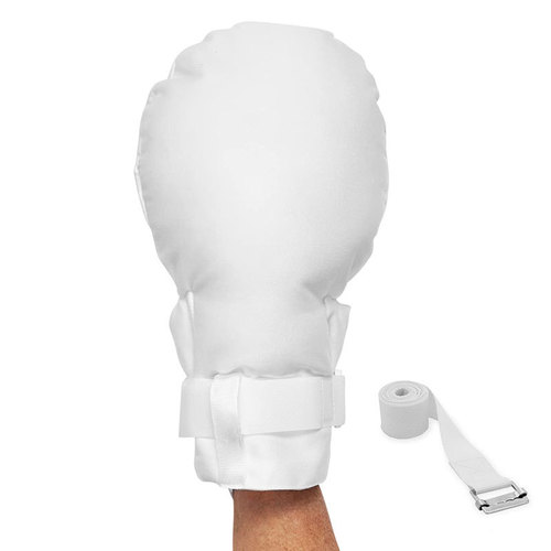 White restraint gloves for the elderly, anti-scratch restraint gloves, anti-extubation, open-mouth breathable nursing gloves for bedridden patients