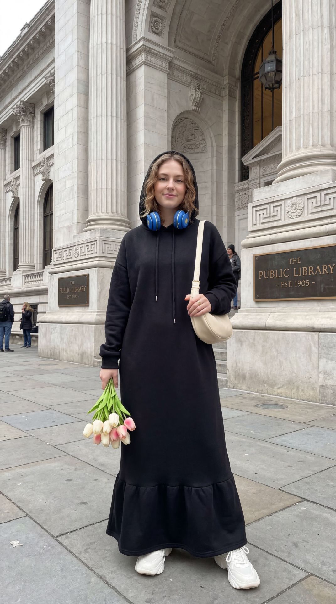 Women's Long Knitted Hoodie Dress - Slim Fit Tunic For Fall Winter, Casual Stretch Maxi Dress With Front Pockets_ecoleips.com