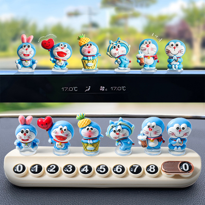 Doraemon decoración de accesorios de coche nuevo coche de niña creativo lindo muñeca de consola central decoración de coche