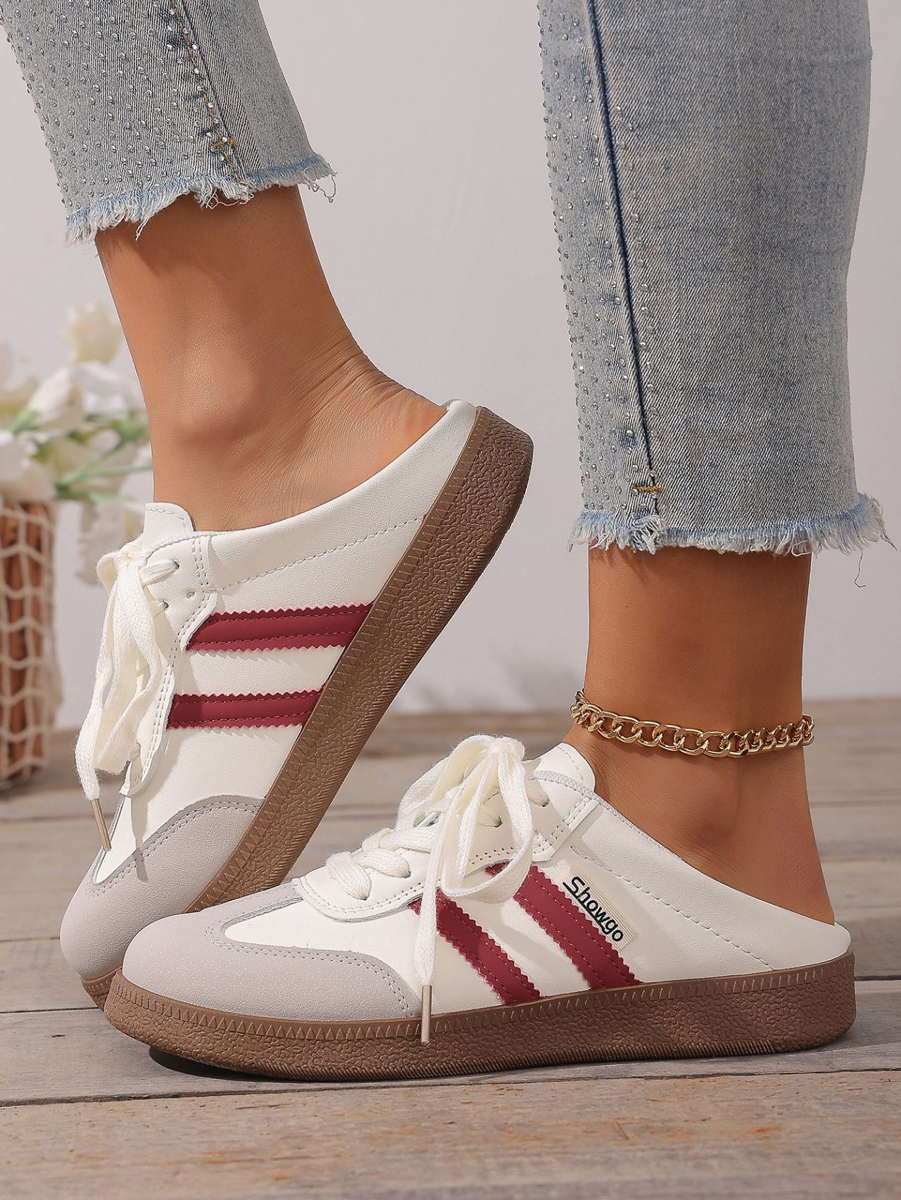Damen Plattform Slipper Mit Farbblock In Großen Größen_voghion.com