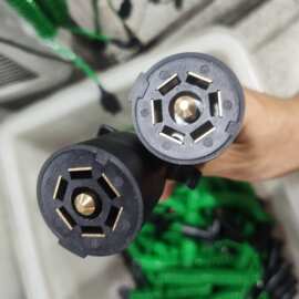 跨境爆款7芯挂车防水弹簧线 房车插头线拖车12V24V高弹拉伸螺旋线