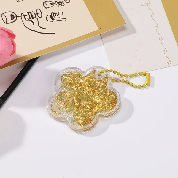 Small golden flower flow sand contains beads chain