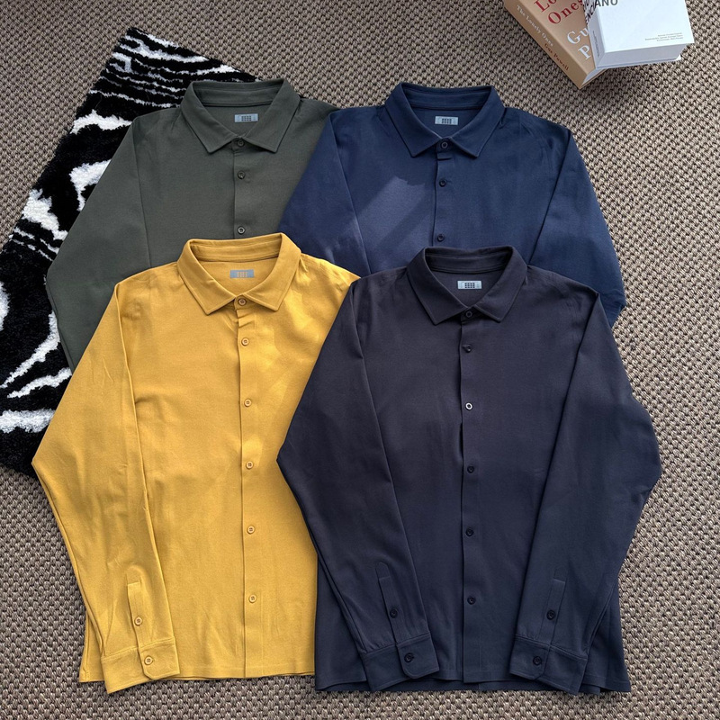 D-brand alternative men's urban commuter autumn and winter new simple textured long-sleeve shirt for outdoor casual wear, thin fleece D-brand alternative men's urban commuter autumn and winter new simple textured long-sleeve shirt for outdoor casual wear, thin fleece