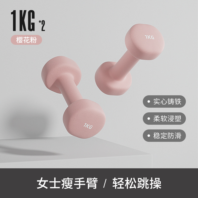 女性用フィットネス機器用の新しいダンベルのペア、家庭用ゴムコーティングされたティーンエイジャーの腕の筋肉を鍛えるためのケトルベル、小さなダンベルセット|undefined