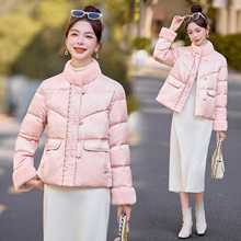 刺绣国风短款羽绒服女冬2025新款小个子时尚品牌轻薄洋气今年流行