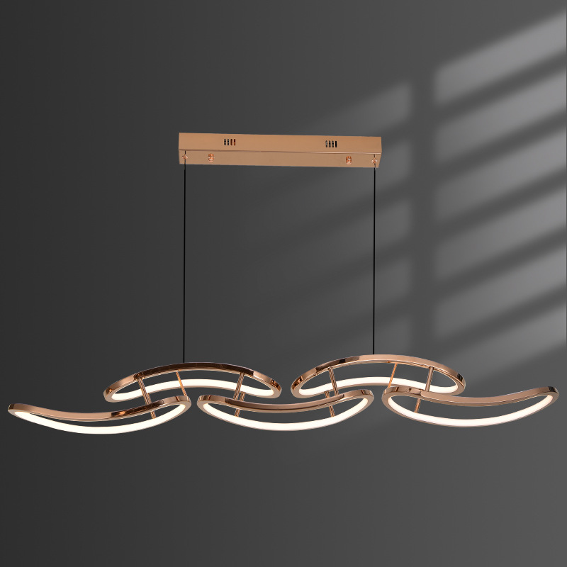 Candelabro de restaurante de mesa de comedor de arte de alta gama de diseño, candelabro de bar de recepción de isla moderna de lujo ligero italiano