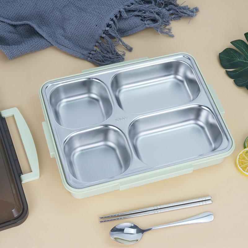Caja de almuerzo aislada de acero inoxidable 304 caja de almuerzo de compartimiento portátil para estudiantes se puede sellar con caja de almuerzo de vajilla de agua caliente al por mayor