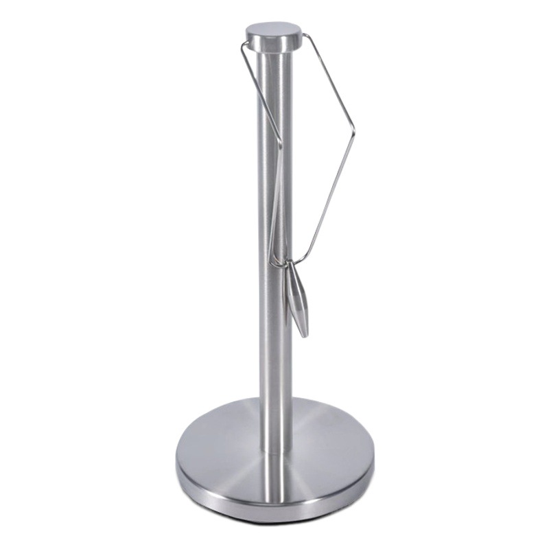 Soporte de tejido de cocina creativa titular de papel de escritorio vertical gran rollo de papel titular restaurante simple tenedor cintura de acero inoxidable titular de tejido