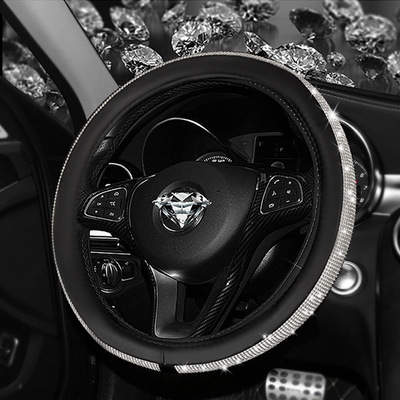 厂家批发水钻带钻石汽车方向盘套 跨境时尚镶钻女士四季通用把套