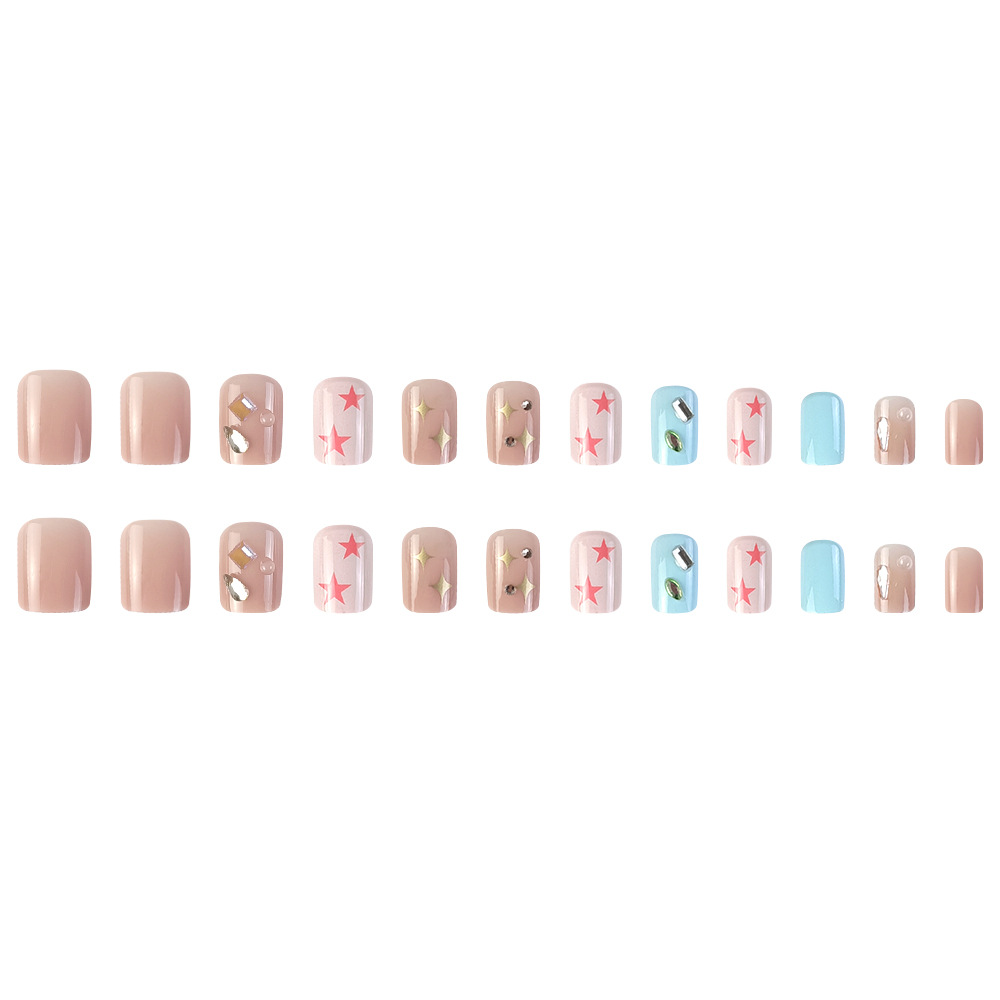Pequeño fresco lindo desgaste pieza de manicura productos terminados al por mayor ins tetragramer parche de uñas de diamante desgaste a mano image 6