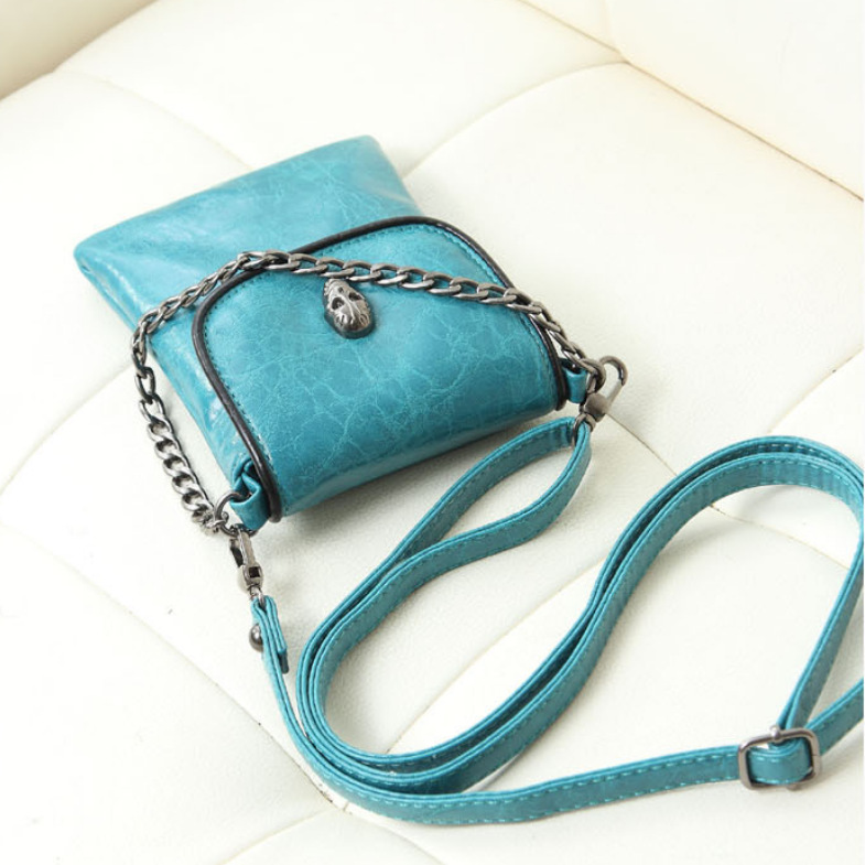 Mobile Phone Bag, Punk Coin Purse, Retro Crossbody Small Bag, Korean Style Exquisite Versatile Vertical Skull Chain Shoulder Bag