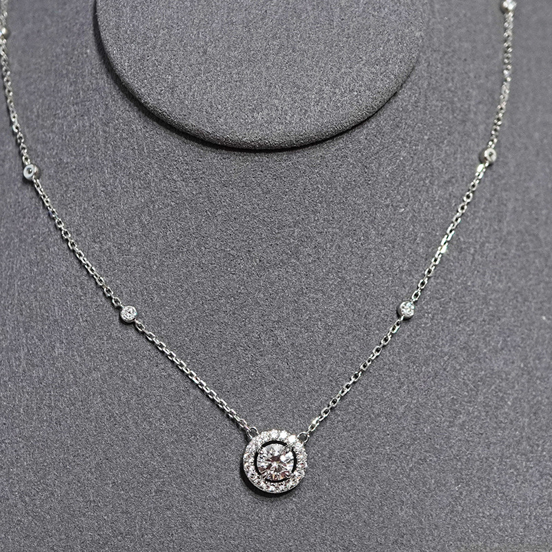 PT950铂金项链IGI培育钻一克拉吊坠星点圆满钻石吊坠女轻奢礼物|ms