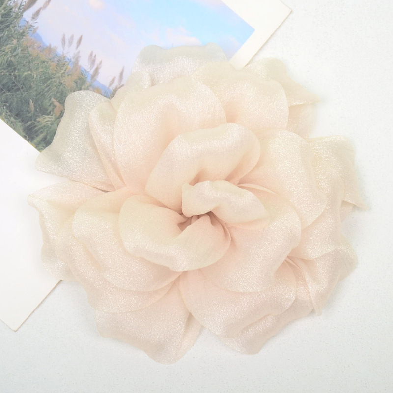 光沢のあるシルクサテン生地立体二層バラの花 diy 手作りヘッドフラワーヘアアクセサリー靴と帽子アクセサリー|undefined