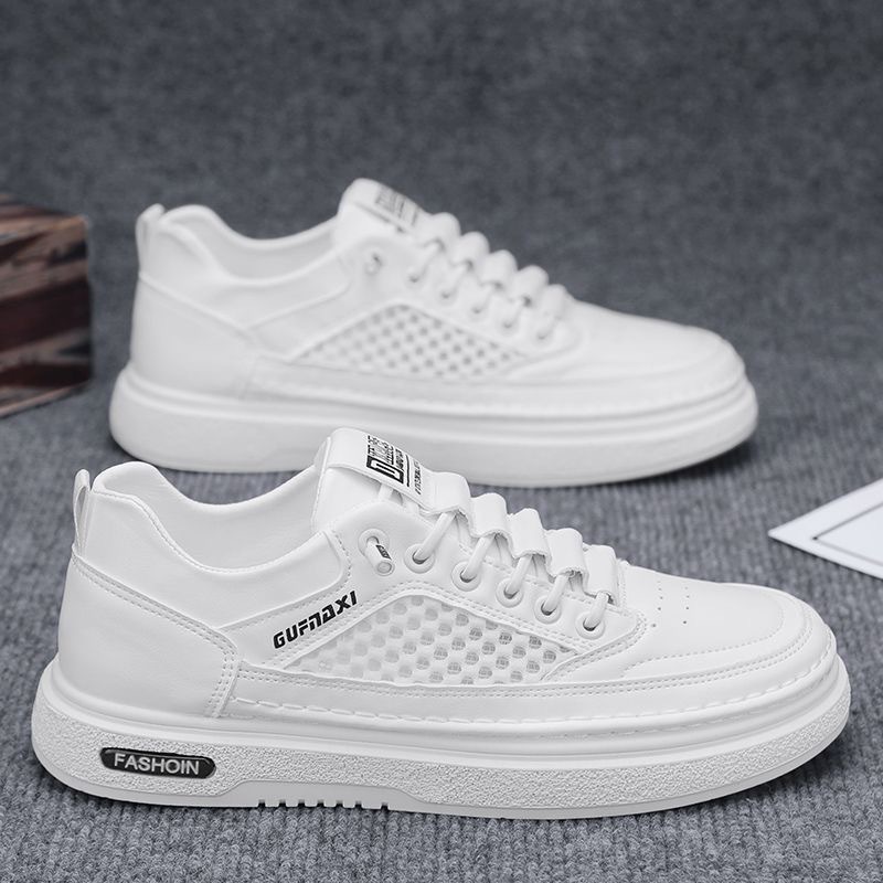 Zapatos de moda para hombres 2026 nuevos deportes transpirables en verano zapatos de tablero blanco para jóvenes pedalean zapatos casuales