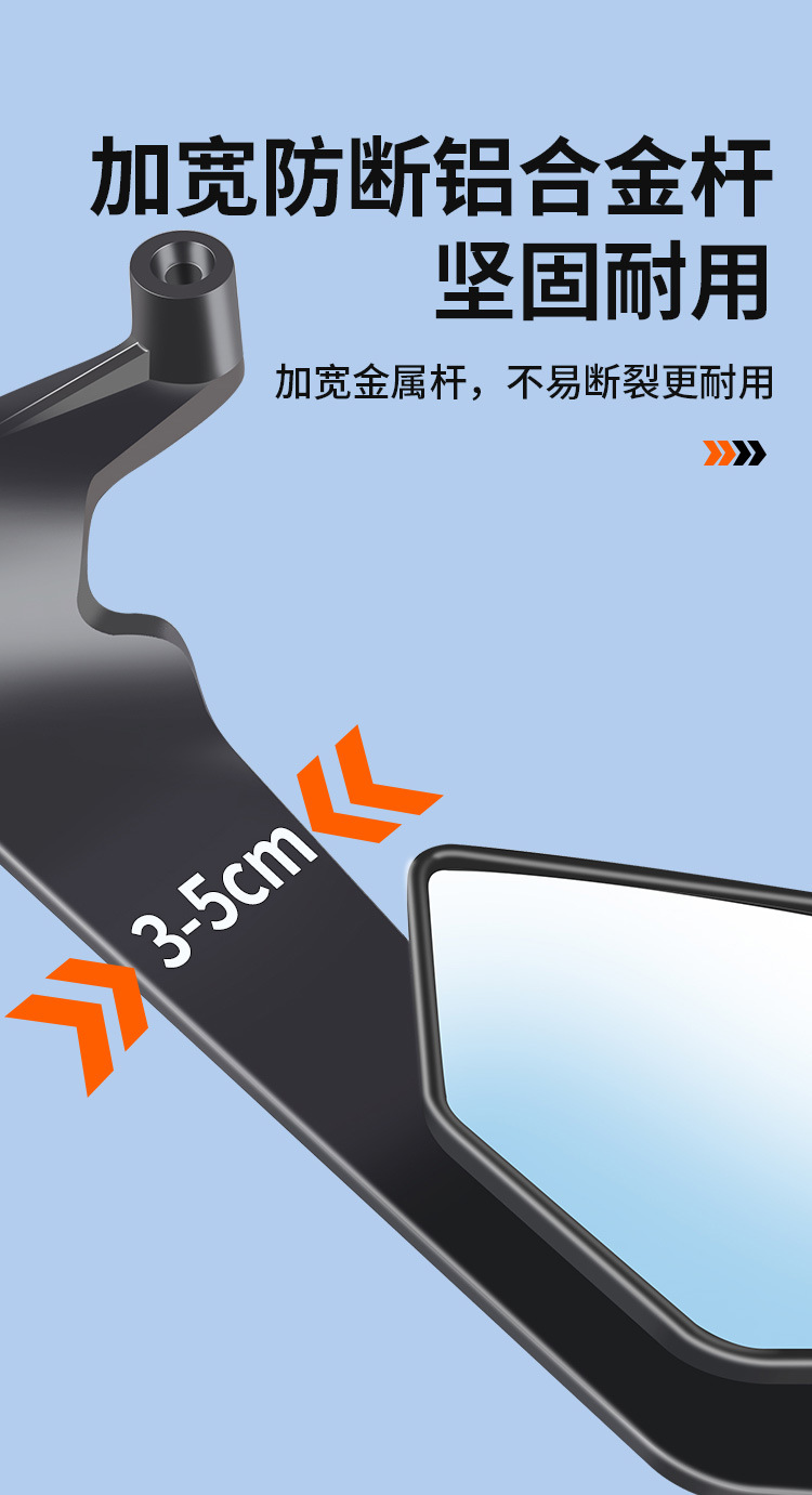 Electric Vehicle Modification New Model Fixed Wind Wing Rearview Mirror Universal Wide-Angle Reflector for Niu 9 and Extreme Core