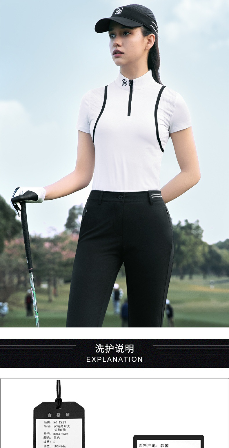 Áo thun nữ cổ tròn tay ngắn golf tennis thể thao UPF50 hút ẩm — Áo trắng [lưới thoáng khí/diệt khuẩn cấp 3A/hút ẩm/UPF50] M25YF039, Áo đen [lưới thoáng khí/chống vi khuẩn cấp 3A/hút ẩm/UPF50] M25YF039 chi tiết 15