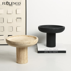 Italian minimalist creative high-leg solid wood pallet model house decoration exhibition hall bed and breakfast coffee table storage tray soft decoration