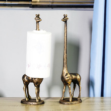 跨境新品长颈鹿桌面纸巾架环保材质餐厅居家创意摆件家用工艺品