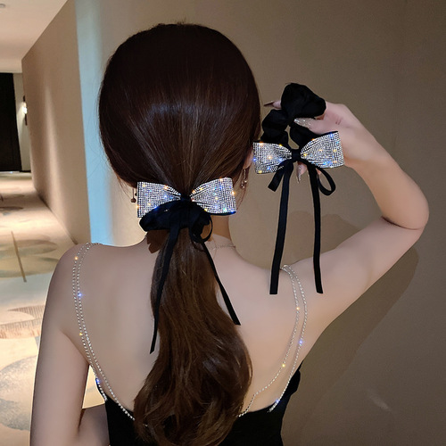 Set auger Hair clip accessories diamond e. hair-ring ribbon bow hair rope temperament girl: reduction of age rope hair accessories
