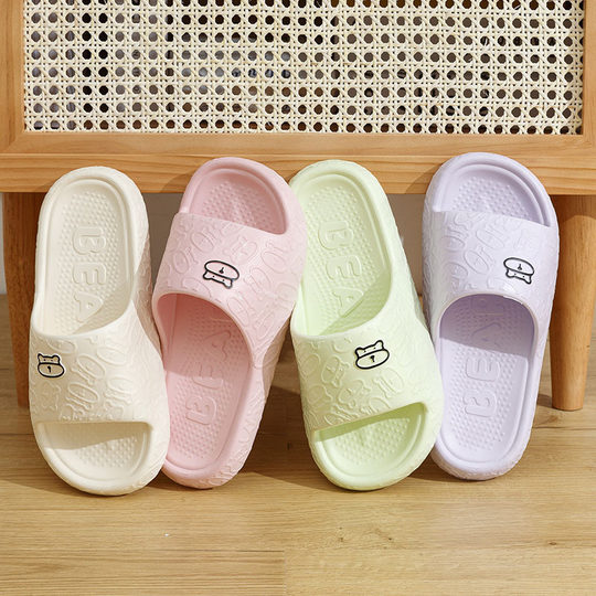 New Cartoon Sandals and Slippers for Women Summer Couple Wear Non-slip Thick Bottom Bathroom Bathing Hotel Slippers for Men Summer