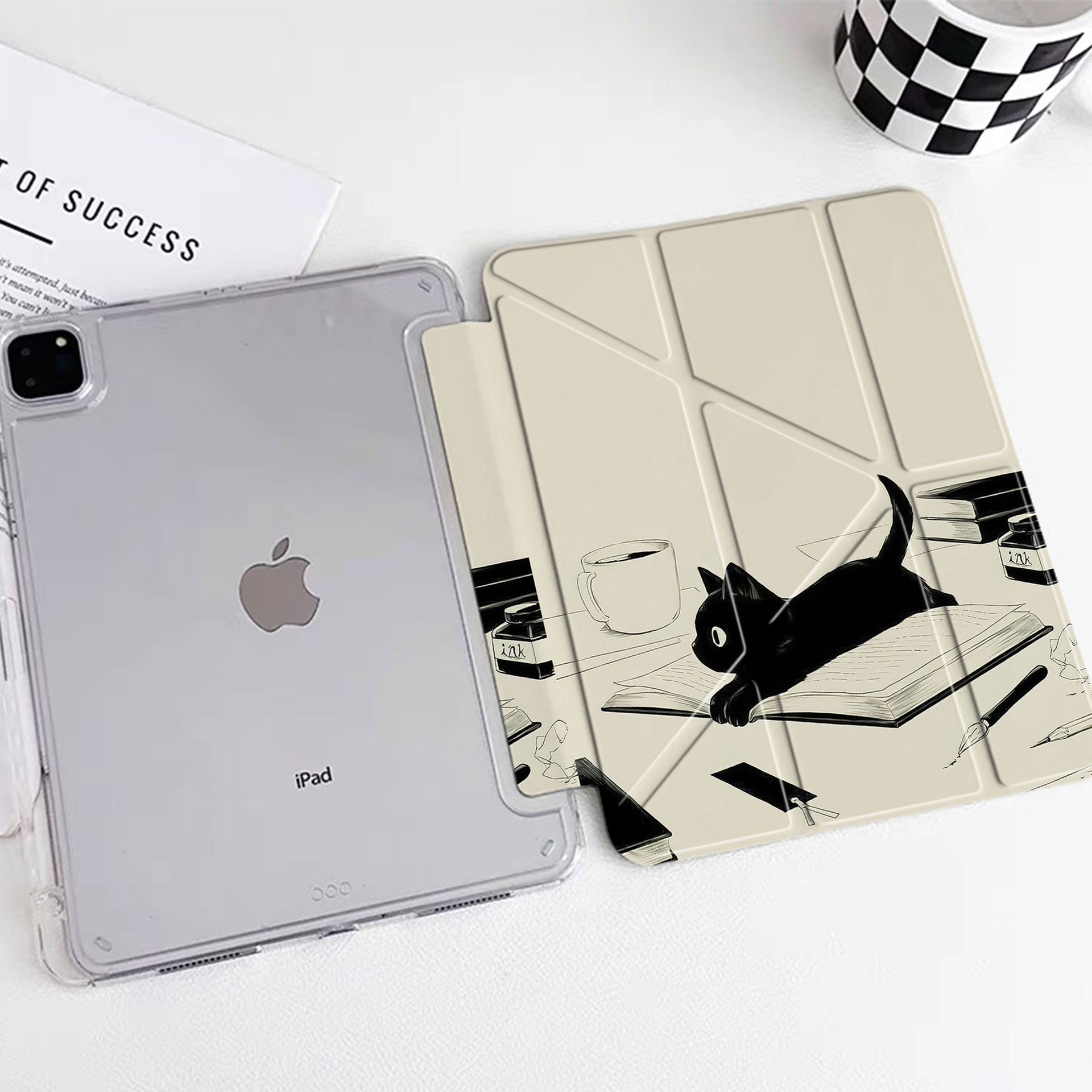 Suitable for Apple IPAD11 generation flat protective cover Y folding horizontal and vertical support hard shell AIR7 transparent pen slot shell wholesale