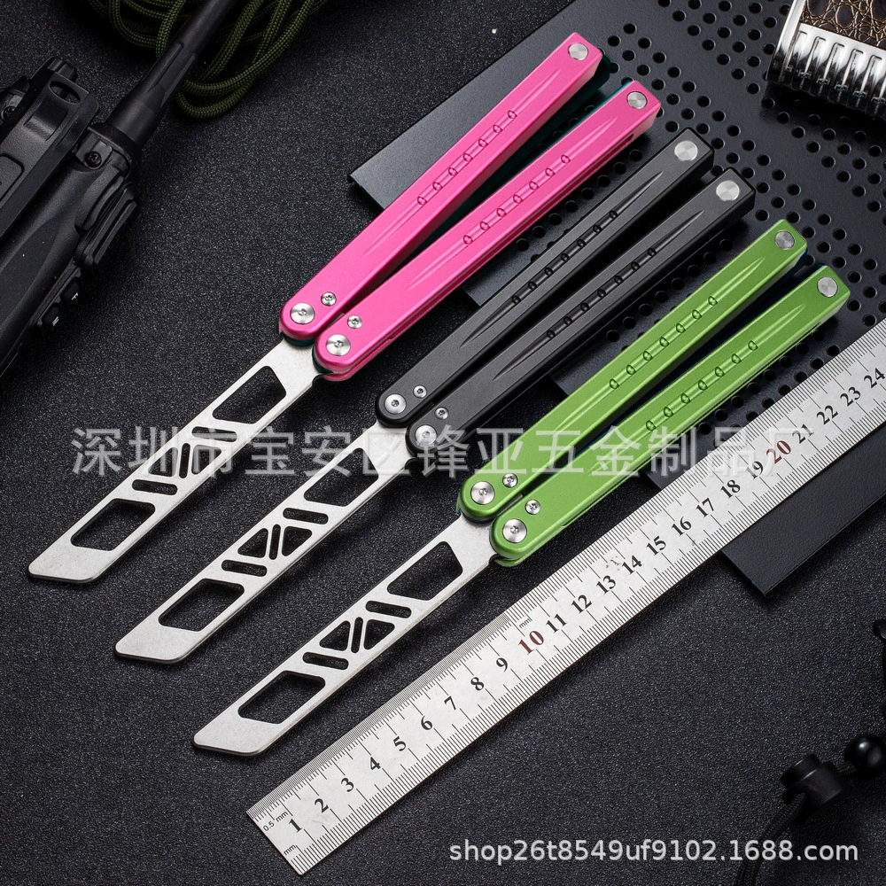 Высокое качество нож-бабочка с ЧПУ алюминиевая ручка T6061 интегрированная ручка бабочка тренировочный нож качающийся нож тренировочный инструмент нож оптом