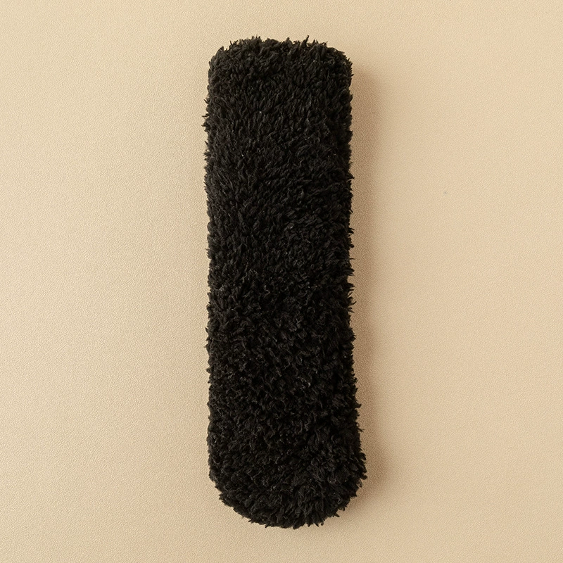 Winter coral velvet fleece keep warm socks, mid-length, increased thickness