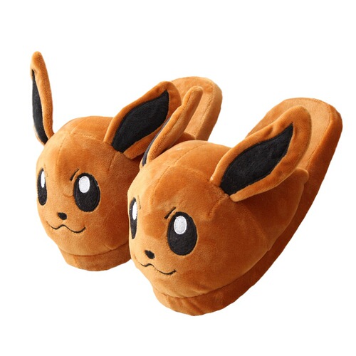 Cartoon Pokémon Pikachu plush cotton shoes, light velvet slippers, sewing shoes for parent-child couples, plush slippers
