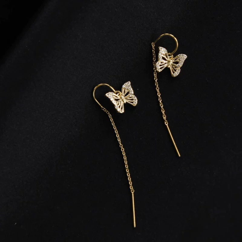 乾佳 Earrings, fashionable chain, silver 925 sample, 2025 years