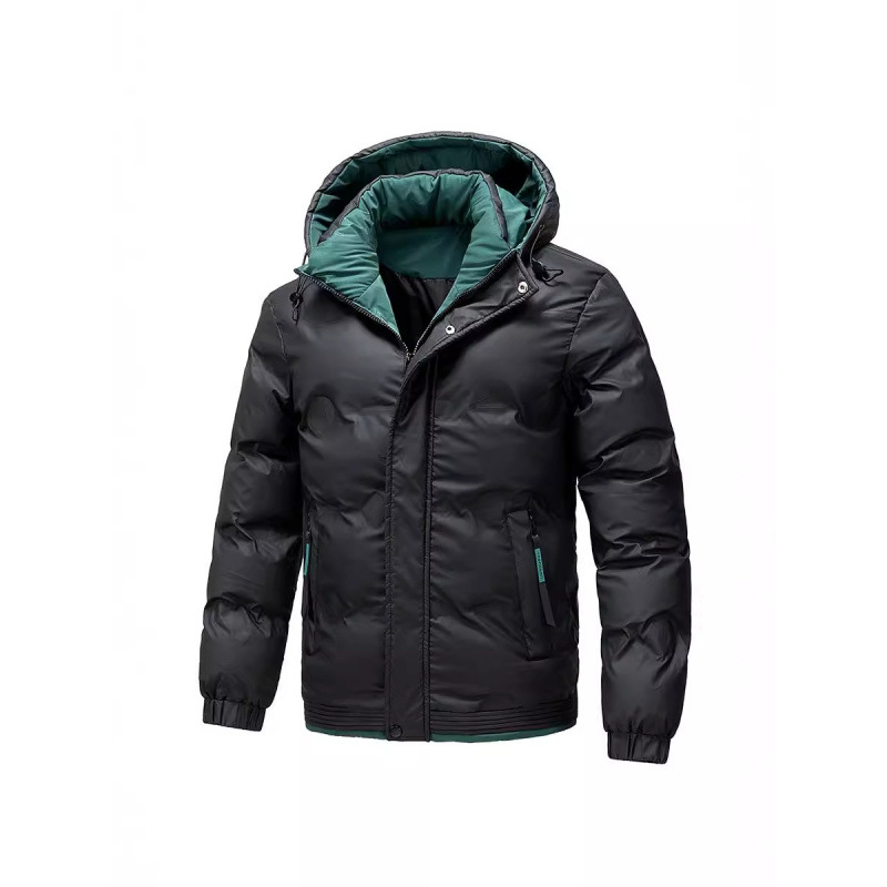 2024 nueva chaqueta de algodón de moda de color sólido de dos lana gruesa, cómoda y cálida