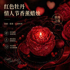 红色蜡烛情调新手专用不伤肤情侣香薰玫瑰牡丹花批发暗黑哥特手工