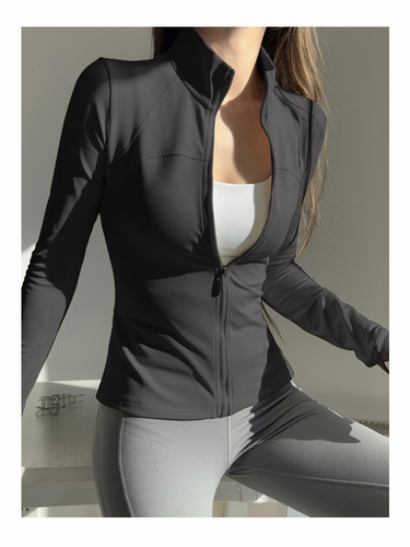 Lulu Yoga Hooded Jacket, Autumn/Winter Zippered Sport Top for Women, Fitness Suit Set, Slimming Tight Fleece Long Sleeve