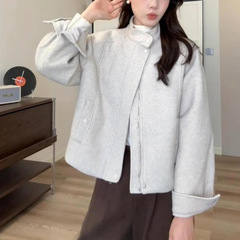 立领小个子韩系百搭chic春秋短款上衣外套女2025新款夹克休闲舒适