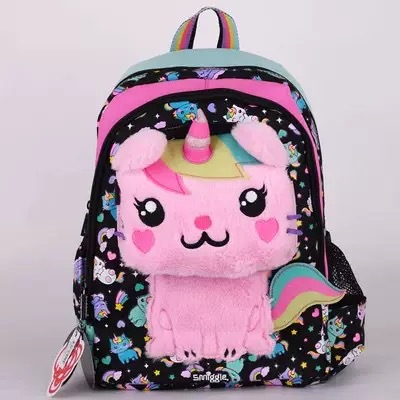 Australia Smiggle caricatura mochila de tamaño medio jardín de infantes mochila de hombro 3D con sombrero de caricatura