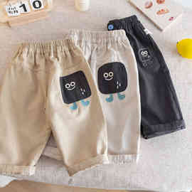 儿童长裤2025春秋新款男童韩版卡通印花休闲裤宝宝直筒裤潮牌