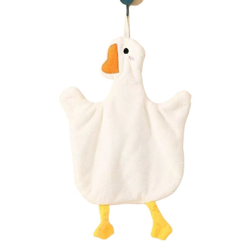 Полотенце для рук с большим гусиным висит милое полотенце для рук Детский мультфильм протирание рук маленькое полотенце впитывающее милый носовой платок скользкое полотенце